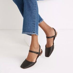 Madewell The Jeanne Slingback Flat in Leather